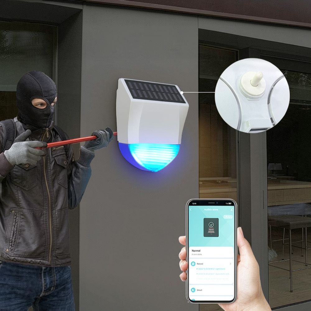 Outdoor Lighting Zigbee - ระบบสัญญาณเตือนภัยโซลาร์ไร้สาย WiFi Zigbee สำหรับบ้านอัจฉริยะ พร้อมไฟกระพริบ ตรวจจับความเคลื่อนไหว