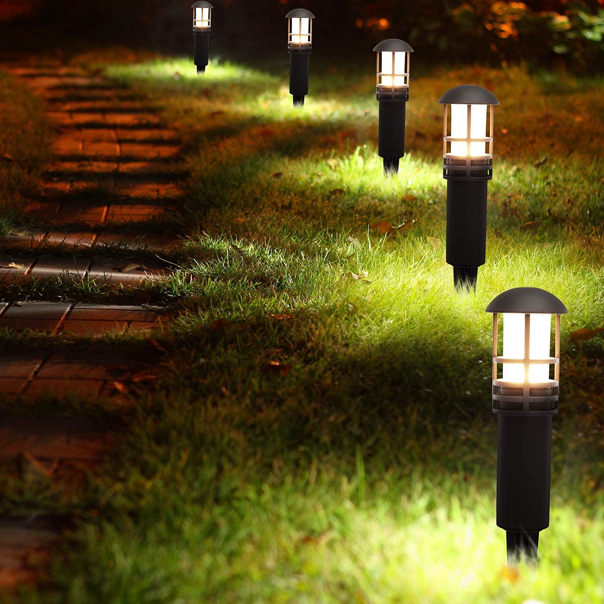Outdoor Lighting Driveway - 8Pcs LED กลางแจ้งสวนไฟสนามหญ้า Pathway Yard โคมไฟภูมิทัศน์เห็ด