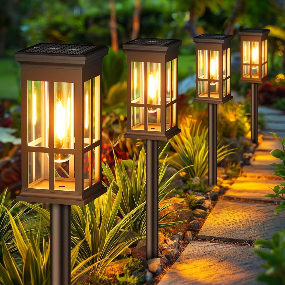 Outdoor Lighting Driveway - ไฟทางเดินพลังงานแสงอาทิตย์ โคมไฟพลังงานแสงอาทิตย์กลางแจ้ง กันน้ำ สำหรับตกแต่งสวน ลานบ้าน ทางเดิน