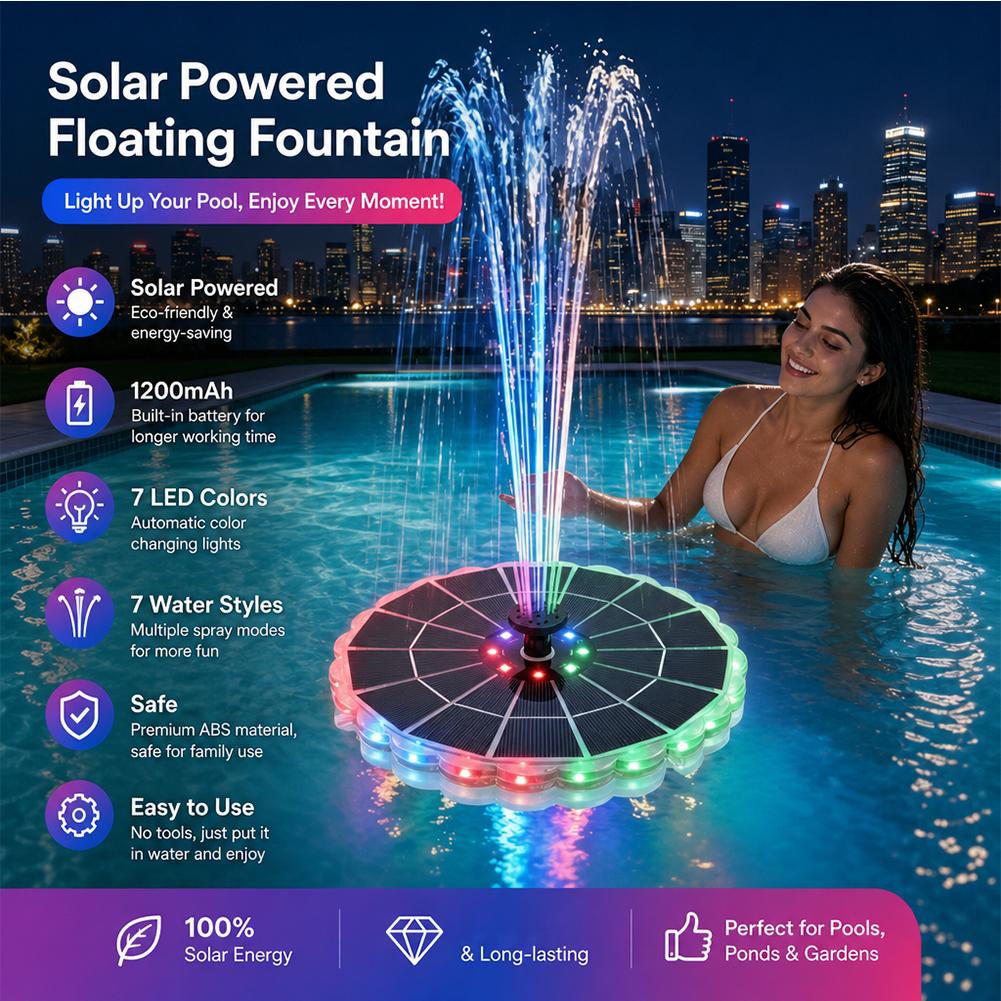 Outdoor Lighting Kits - ชุดปั๊มน้ำพุพลังงานแสงอาทิตย์กลางแจ้ง 3.5W 7 หัวฉีด ไฟ 7