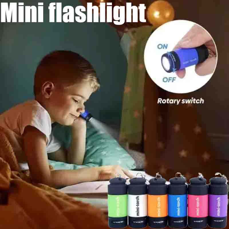 Outdoor Lighting Unit - USB ชาร์จไฟได้ ไฟฉายขนาดเล็กสำหรับตั้งแคมป์ ไฟฉายพกพาแบบพวงกุญแจ แสงสว่างแรง กันน้ำ