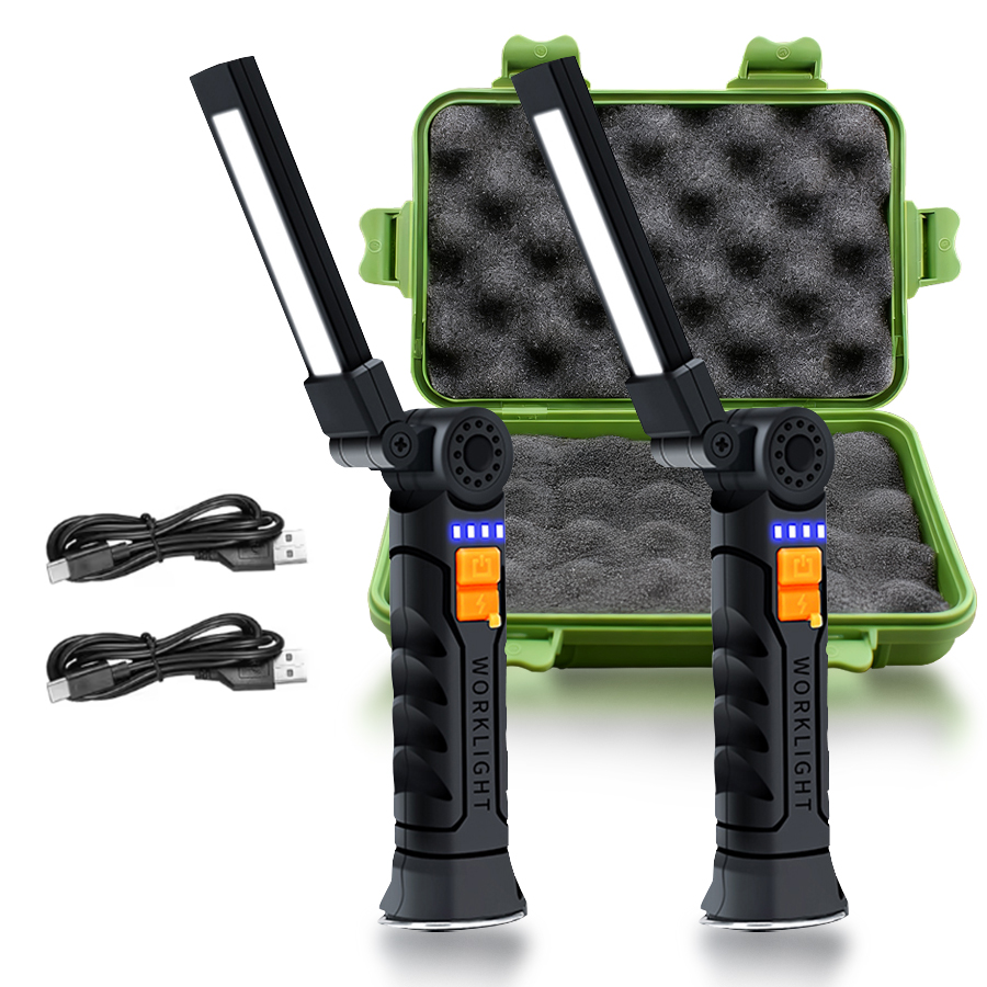Outdoor Lighting Lowes - ไฟค้นหา LED COB แบบพกพาพร้อมแม่เหล็กและตะขอแบตเตอรี่ในตัวแบบชาร์จไฟได้ไฟทำงานกลางแจ้งโคมไฟฉุกเฉินกันน้ำ