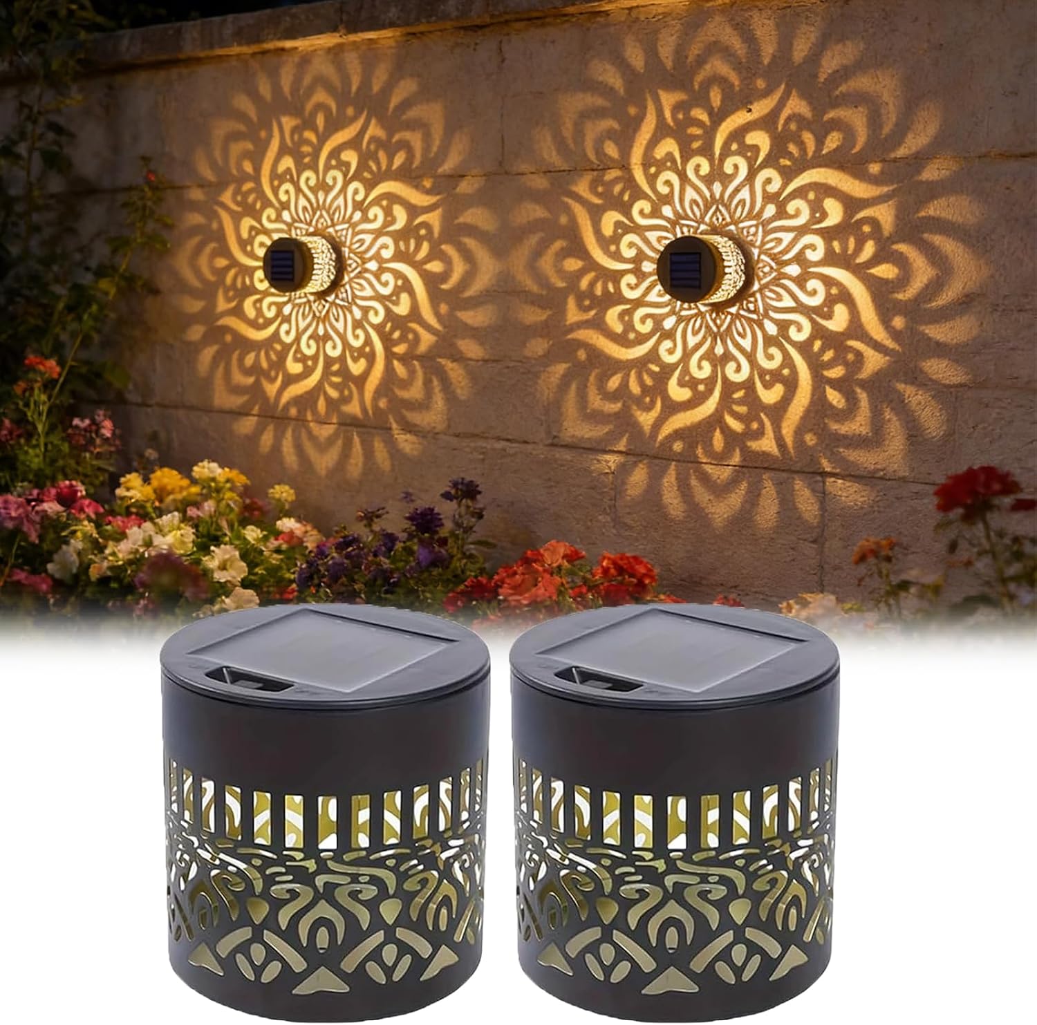 Outdoor Lighting Driveway - ชุดโคมไฟสวนพลังงานแสงอาทิตย์ 2 ชิ้น ทนทานระดับ IP65 โคมไฟ