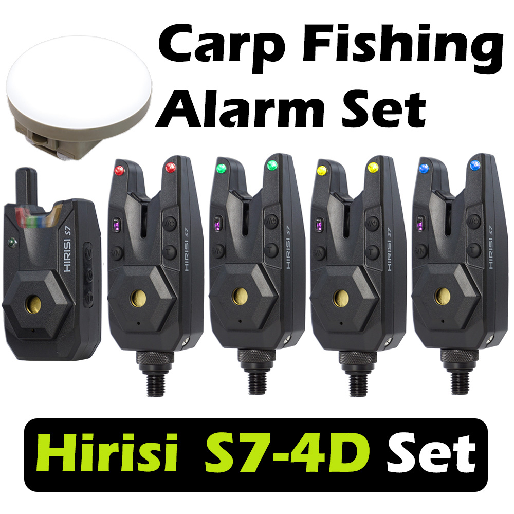 Outdoor Lighting Kits - ชุดสัญญาณเตือนปลากัดแบบไร้สาย Hirisi S7-4D กันน้ำ พร้อมไฟกลางคืนสำหรับตั้งแคมป์กลางแจ้ง อุปกรณ์ตกปลา