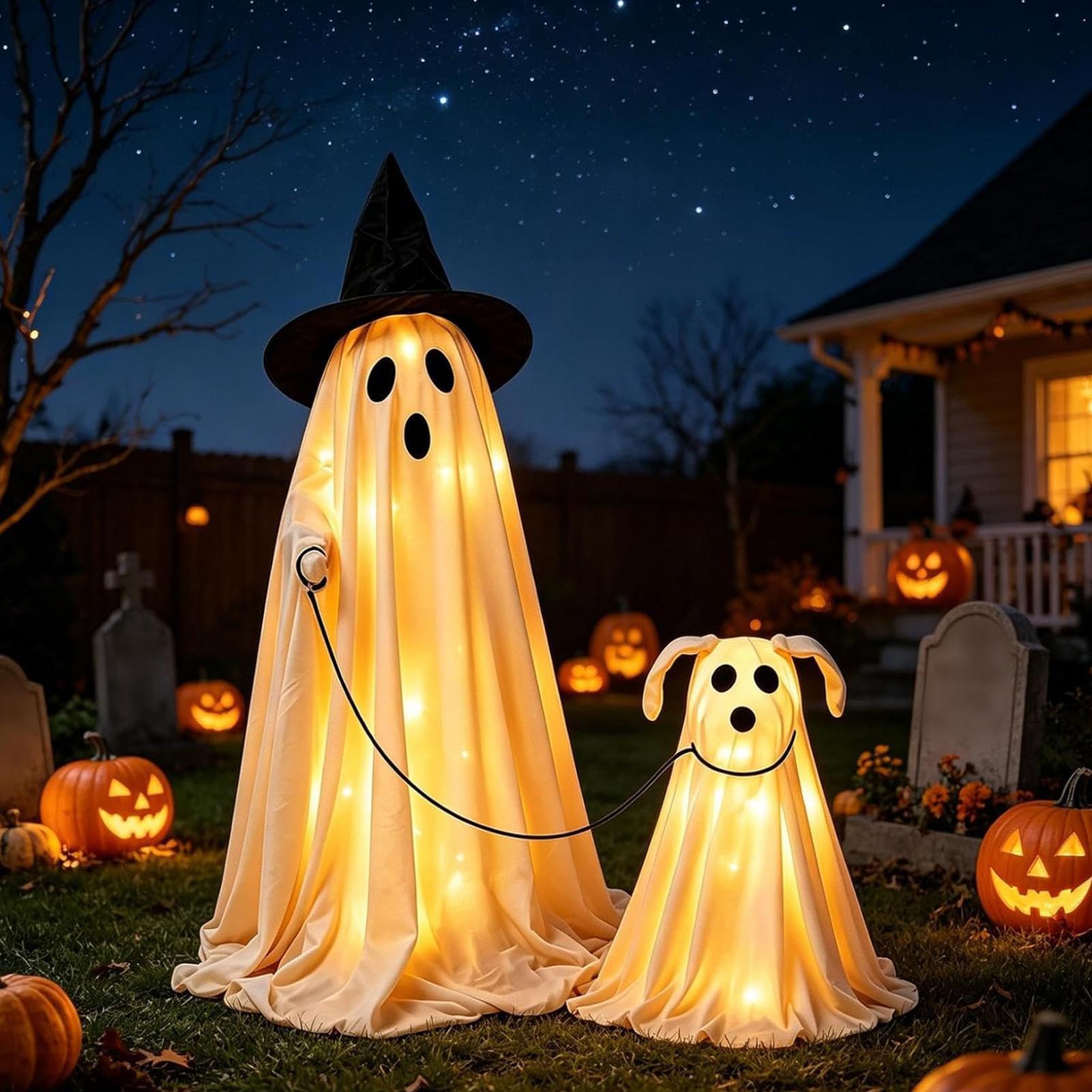 ชุดสุนัขผีพร้อมไฟ LED หมวกแม่ม - Outdoor Lighting Kits บทวิจารณ์และราคา