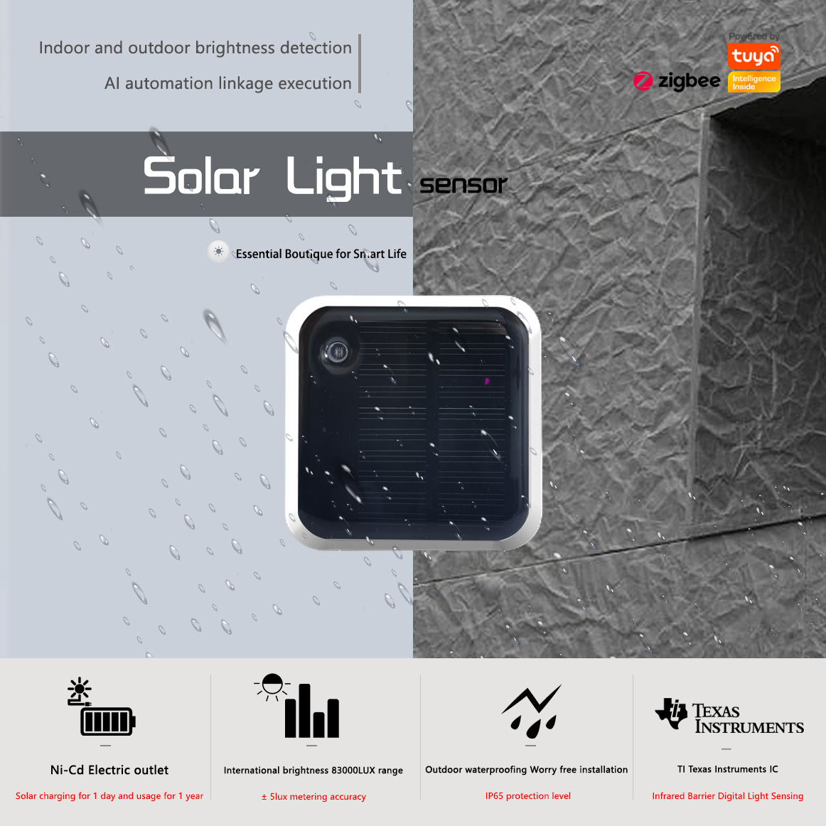 Tuya Zigbee Solar Light Sensor - Outdoor Lighting Zigbee บทวิจารณ์และราคา