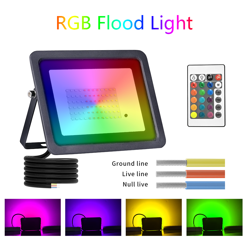 LED RGB น้ําท่วม 20W 30W 50W 1 - Outdoor Lighting Zigbee บทวิจารณ์และราคา