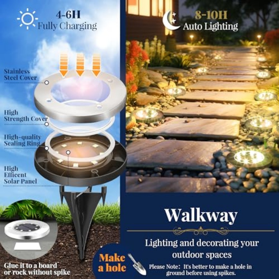 ไฟพื้นพลังงานแสงอาทิตย์ ไฟโซลา - Outdoor Lighting Driveway บทวิจารณ์และราคา