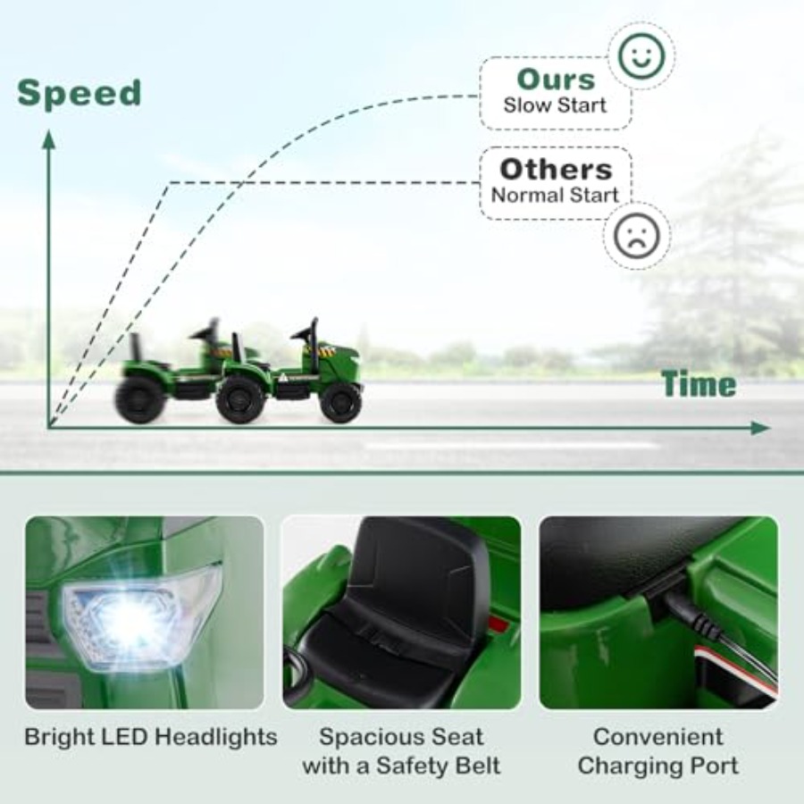 รถแทรกเตอร์พร้อมพ่วงสำหรับเล่น - Outdoor Lighting Remote Control บทวิจารณ์และราคา